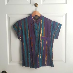 Vintage You Babes button up T. Size M with metallic embroidery